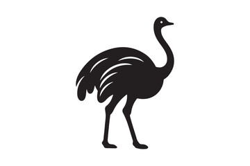 Minimal ostrich bird vector silhouette 