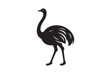 Minimal ostrich bird vector silhouette 