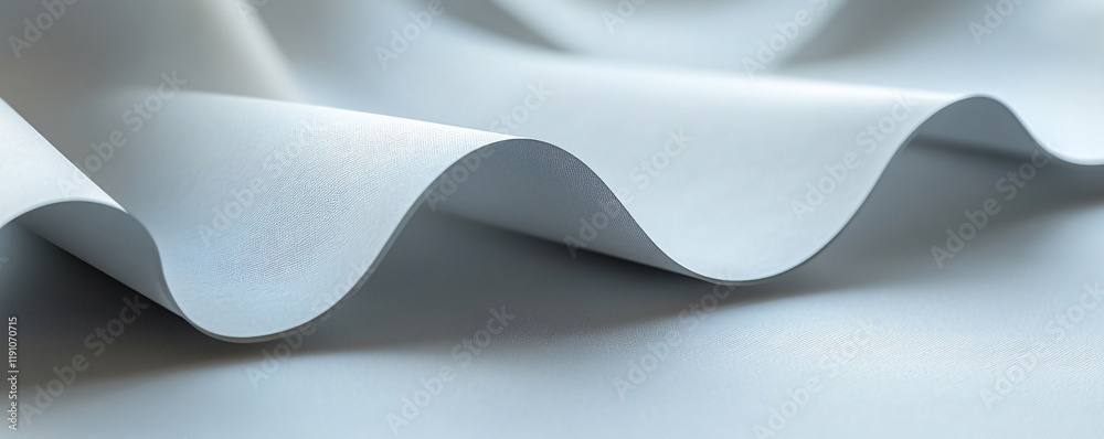 Poster White wavy surface creating an abstract pattern