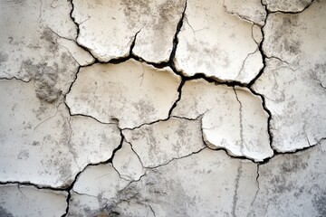 Obraz premium Weathered cracked concrete wall texture showing visible signs of wear and aging