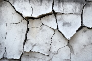 Obraz premium Weathered cracked concrete wall texture showing visible signs of wear and aging
