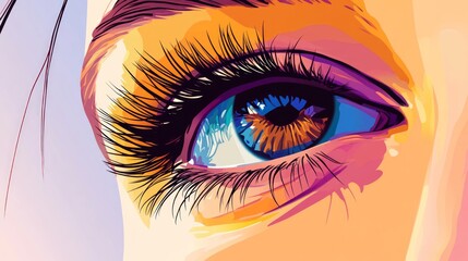 Close-up eye, woman, colorful, artistic, beauty, poster