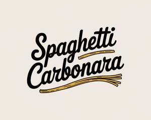 Spaghetti Carbonara Recipe Design Illustration