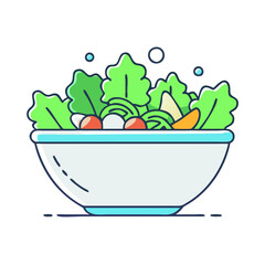 fresh salad bowl vector icon, fresh salad bowl vector illustration - simple illustration of fresh salad bowl, perfect for logos and iconsfresh salad bowl 