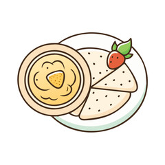 hummus and pita vector icon, hummus and pita vector illustration - simple illustration of hummus and pita, perfect for logos and iconshummus and pita 