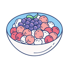 mixed berries bowl vector icon, mixed berries bowl vector illustration - simple illustration of mixed berries bowl, perfect for logos and iconsmixed berries bowl 