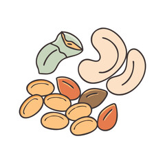 nuts and seeds vector icon, nuts and seeds vector illustration - simple illustration of nuts and seeds, perfect for logos and iconsnuts and seeds 