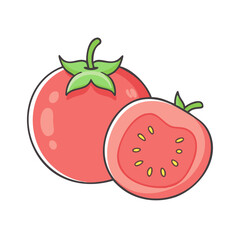 Obraz premium tomato vector icon, tomato vector illustration - simple illustration of tomato, perfect for logos and iconstomato 