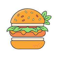 veggie burger vector icon, veggie burger vector illustration - simple illustration of veggie burger, perfect for logos and iconsveggie burger 