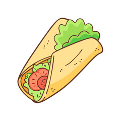 veggie wrap vector icon, veggie wrap vector illustration - simple illustration of veggie wrap, perfect for logos and iconsveggie wrap 