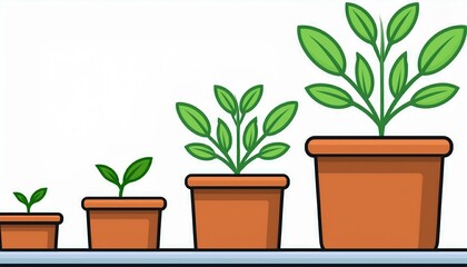 Fototapeta premium vector design Growth of plant in pot, from sprout to vegetable.