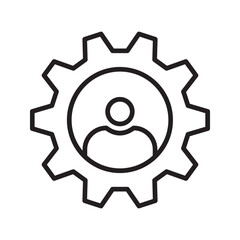 User Icon with Gear - Vector
