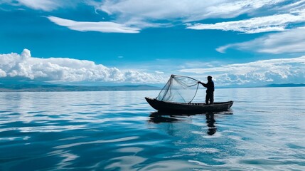 Peaceful Lake Fisherman