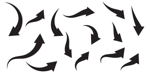 Hand drawn arrows, vector eps10 illustration.