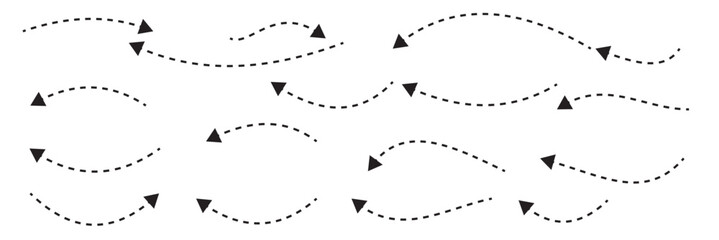 Obraz premium Hand drawn curved doodle chalk arrows collection, vector eps10 illustration.