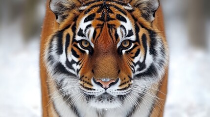 Fototapeta premium Majestic Siberian tiger in winter snow.