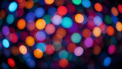 Colorful blurred bokeh lights in a festive mood for background design