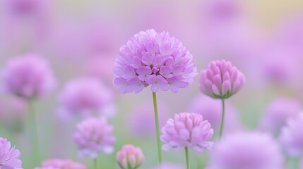 Fototapeta premium Beautiful Pink Flowers in Soft Focus Against a Dreamy Background