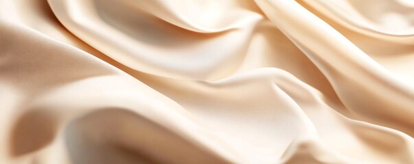 Obraz premium Luxurious golden silk or satin fabric forming folds and ripples