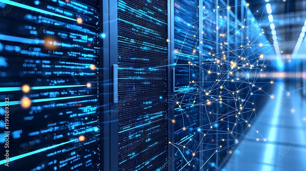 Poster pulsing digital connectivity visualizing the interwoven fabric of data and technology this abstract 