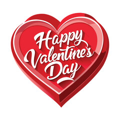 a unique 'Happy Valentine's Day' design with a blend of modern elegance and romantic charm. Incorporate a romantic heart element to enhance the festive feel.