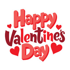 a unique 'Happy Valentine's Day' design with a blend of modern elegance and romantic charm. Incorporate a romantic heart element to enhance the festive feel.