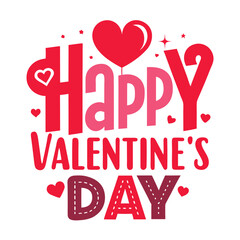 a unique 'Happy Valentine's Day' design with a blend of modern elegance and romantic charm. Incorporate a romantic heart element to enhance the festive feel.