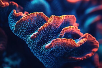 Obraz premium Vibrant reef photo captures intricate coral details in soft lighting