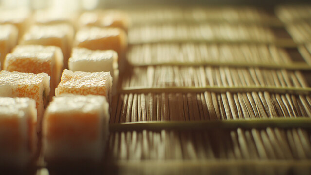 Fresh Sushi Rolls Close-Up