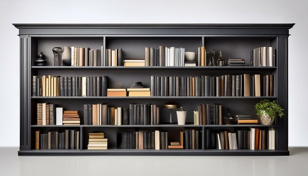 Estanter&iacute;a de libros moderna en un fondo totalmente blanco