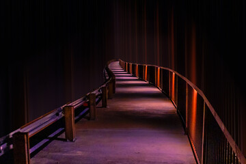 Colourful bridge in the dark