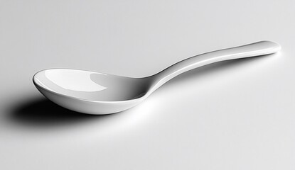 Elegant White Porcelain Spoon: A Study in Simplicity