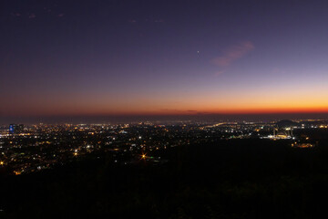 The Faisal Mosque is the national mosque of Pakistan in magic sunset time, located in the capital city, Islamabad. It is the fifth-largest mosque in the world.
