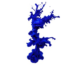 Blue Paint Splashes In Water Art Abstract Fluid Design Liquid Swirl