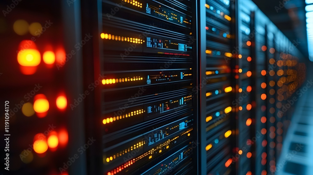 Poster vibrant grid design emphasizing seamless connectivity and data exchange across complex intelligent d
