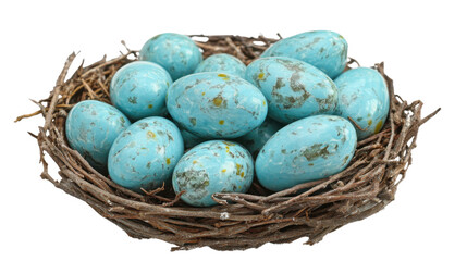 Nest with eggs transparent background