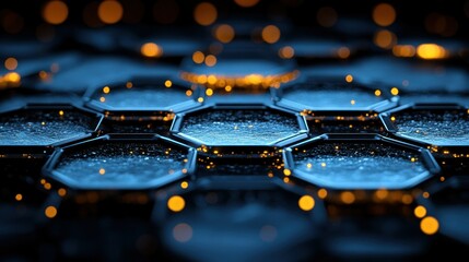 Abstract Hexagon Network:  Digital Technology Background