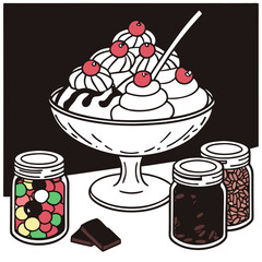 dessert with strawberry jam