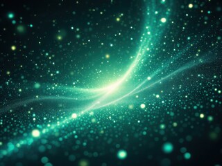 Obraz premium Vibrant Green Cosmic Swirl with Sparkling Stars