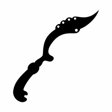 Kujang Indonesian traditional weapon. Flat image