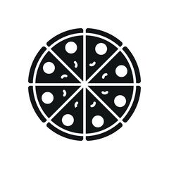Pizza icon with a vibrant and cheesy look, perfect for capturing attention in fast food, snack, or entertainment-themed designs