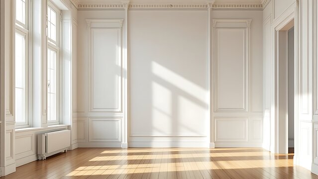 Detail of a blank wall inside a Parisian bourgeois building.