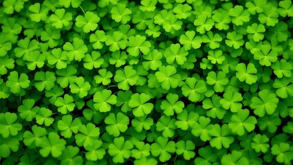 Four-leaf clovers viewed from above - 3D render.