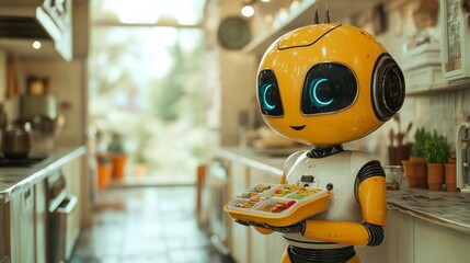 Futuristic Robot Nurturing: Child Lunchbox Preparation by Robotic Assistant in Human Form