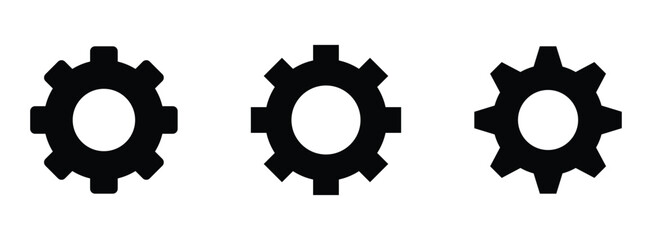 simple settings icons, gear setting vector icon, setting icons for app and website, gear wheel vector icon, vector illustration on transparent background