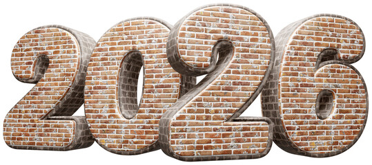 2026 com fundo transparente - Textura Tijolo