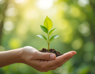 future environmental conservation and sustainable modernization of ESG. the unity of business people and the community together protects small shoots with their hands. environmental cooperation. 