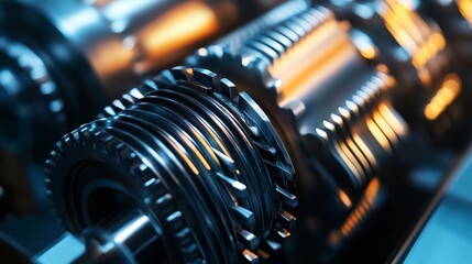 Fototapeta premium Detailed metallic gears. Industry background