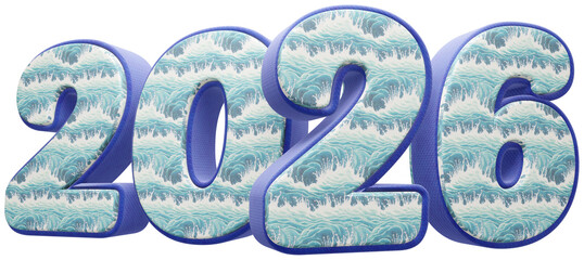 2026 com fundo transparente - Textura Tecido Oceano