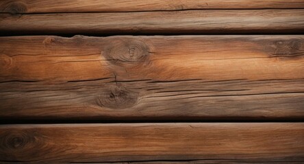 Fototapeta premium Close-up of textured wooden planks showcasing rich brown hues and natural grains. This material brings warmth and rustic charm to any interior space, ideal for cozy settings